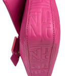 Fendi Pink Leather Logo Embossed Baguette