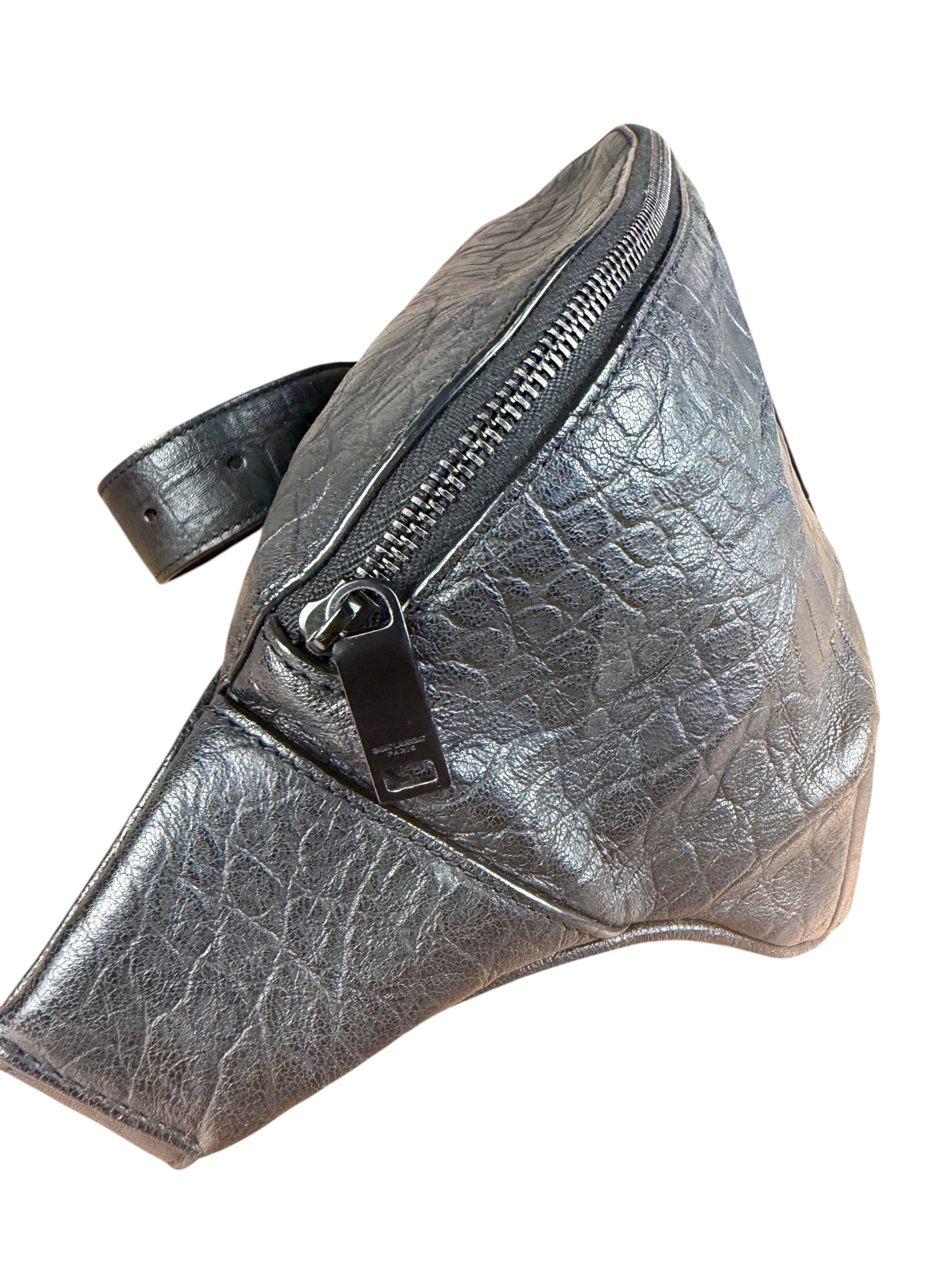 Saint Laurent Crocodile Embossed Marsupio Belt Bag