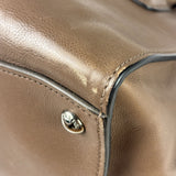 Prada Neutral Taupe Glace Calf Twin Pocket Two-Way Tote
