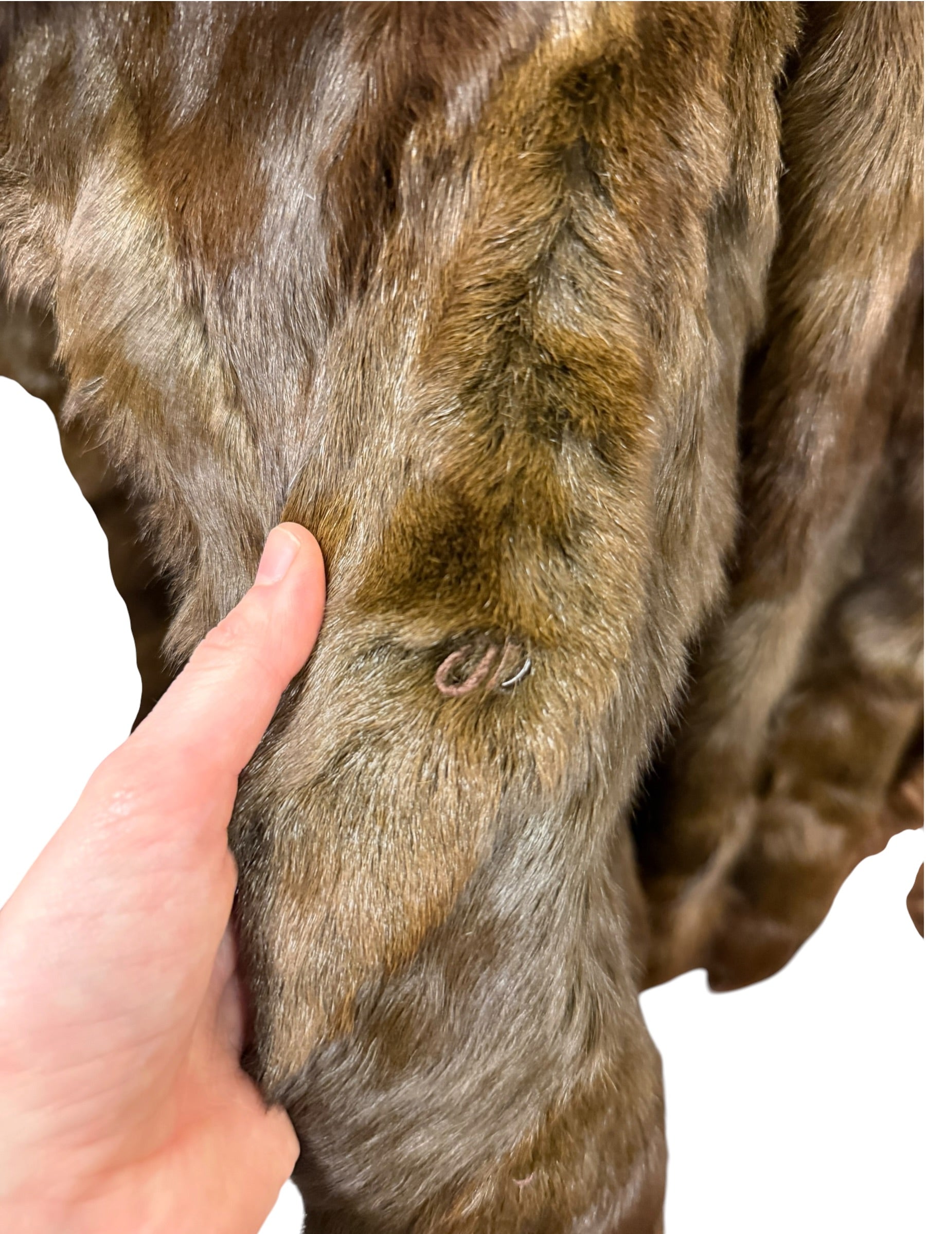 Vintage Mixed Brown Mink Fur Mid Length Coat