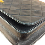 Chanel Black CC Quilted Leather Chain Flap Bag 90s