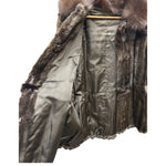 Jfa Nissin Brown Mink Fur Trim Chinchilla Fur Coat