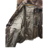 Jfa Nissin Brown Mink Fur Trim Chinchilla Fur Coat