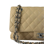 Chanel Beige Quilted Caviar Double Flap 2009