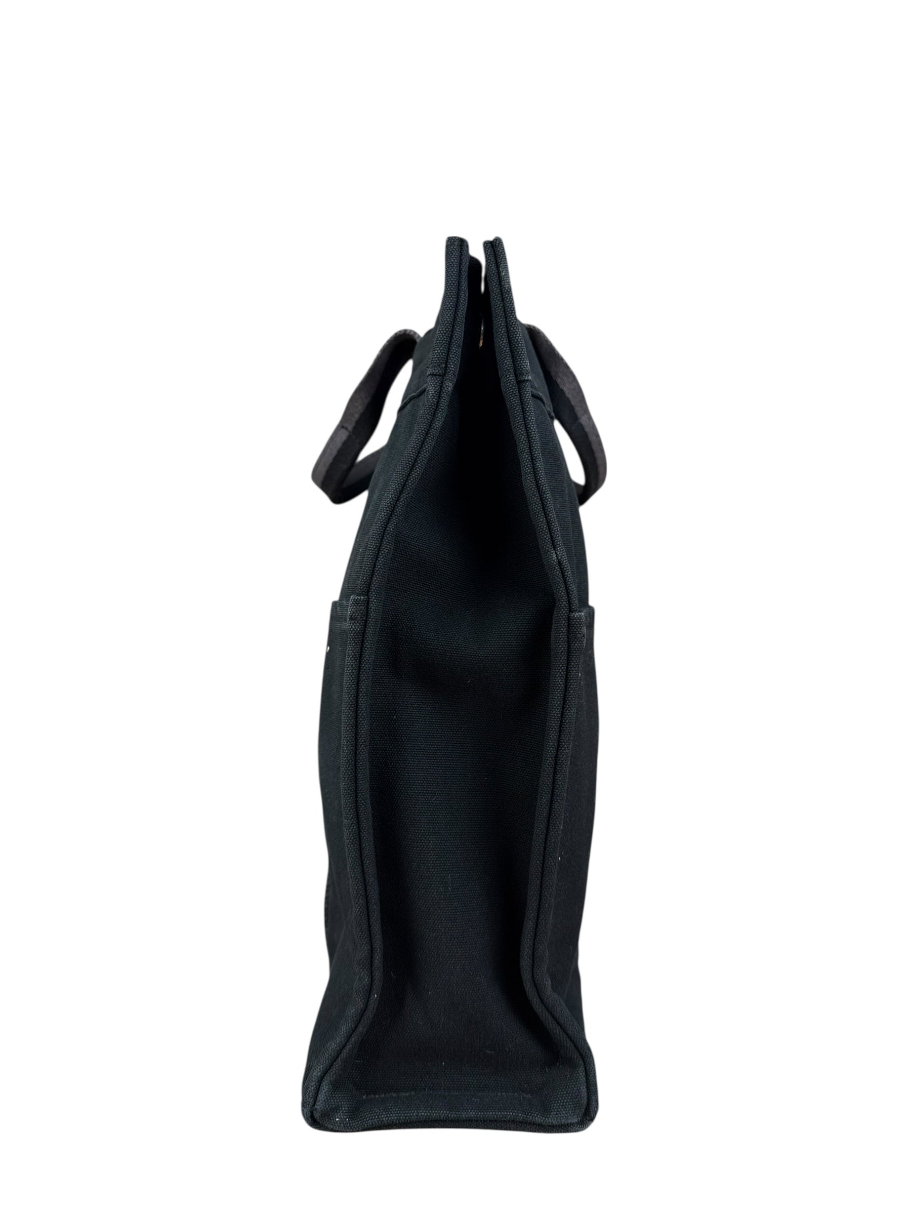 Hermes Fourre-Tout MM Canvas Black Tote