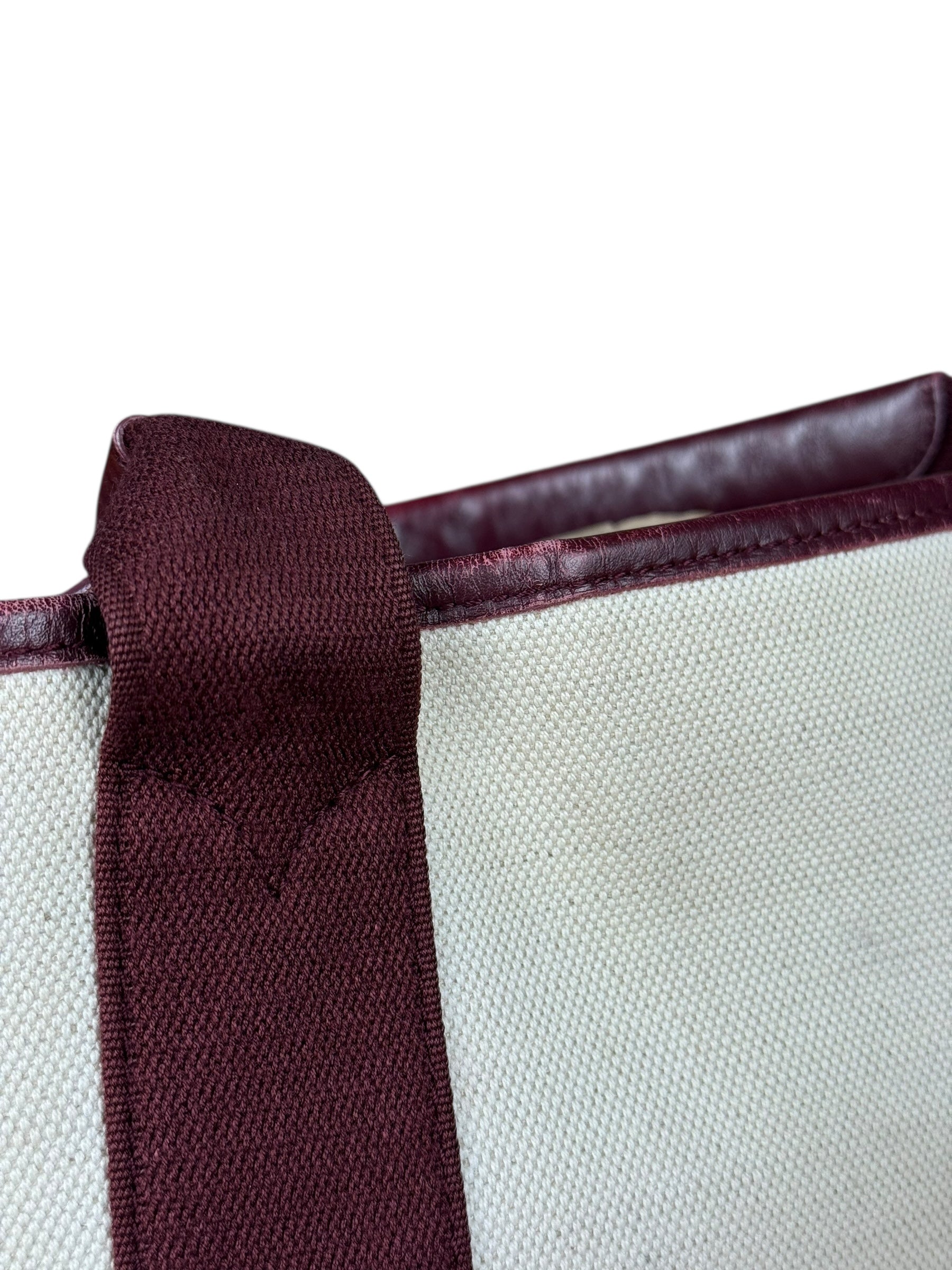 Balenciaga Canvas Maroon Cabas XS Tote Bag