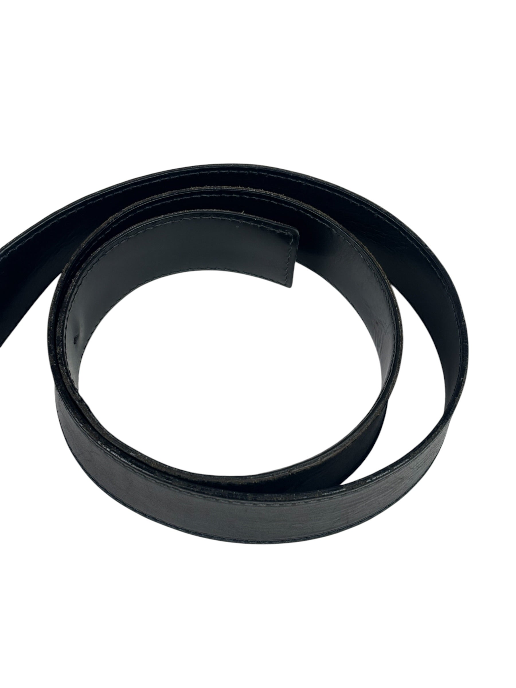Gucci Silver-Toned Leather Belt
