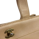 Chanel Turnlock CC Tan Leather Tote 2002
