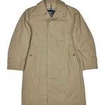 Burberry Vintage Khaki Plaid Lined Mid-Length Coat