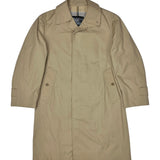 Burberry Vintage Khaki Plaid Lined Mid-Length Coat