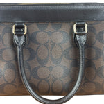 Coach Brown/Black Canvas Mini Darcie Carryall Two-Way Bag