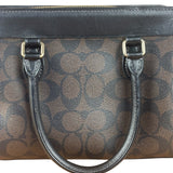 Coach Brown/Black Canvas Mini Darcie Carryall Two-Way Bag