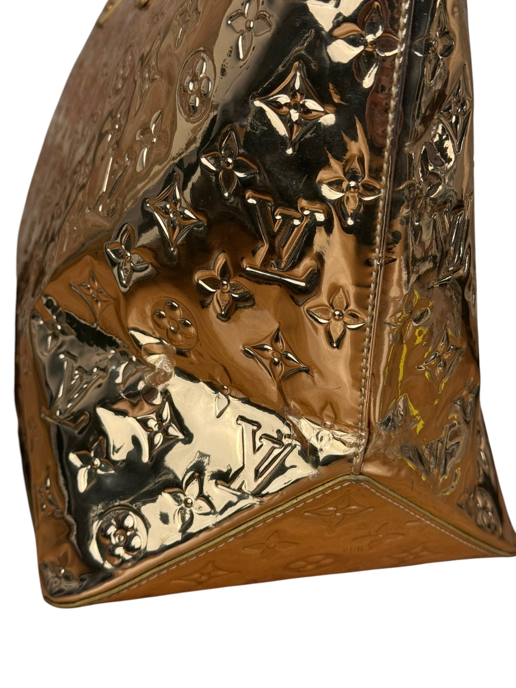 Louis Vuitton Gold Monogram Vernis Miroir Bellevue GM Tote