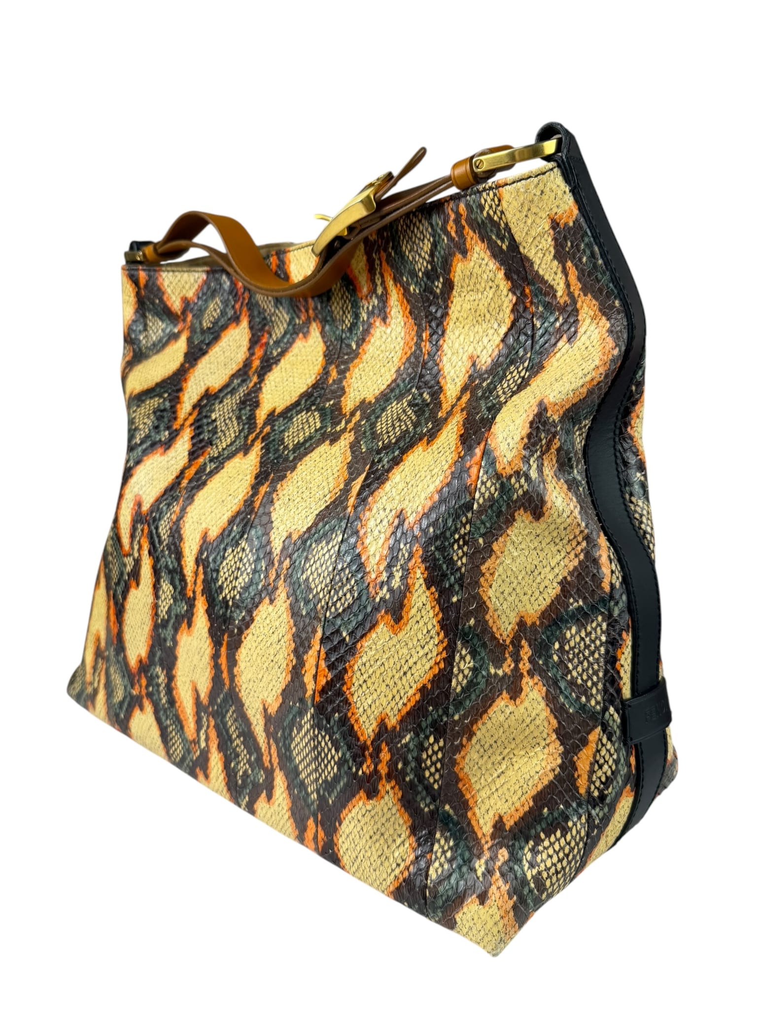 Fendi Multicolor Snakeskin Hobo Bag