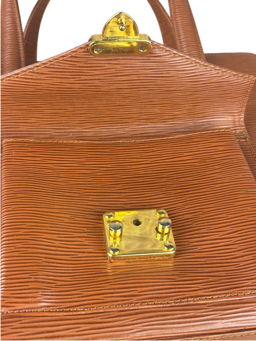 Fendi Clay Brown Epi Leather Monceau Two-Way Bag