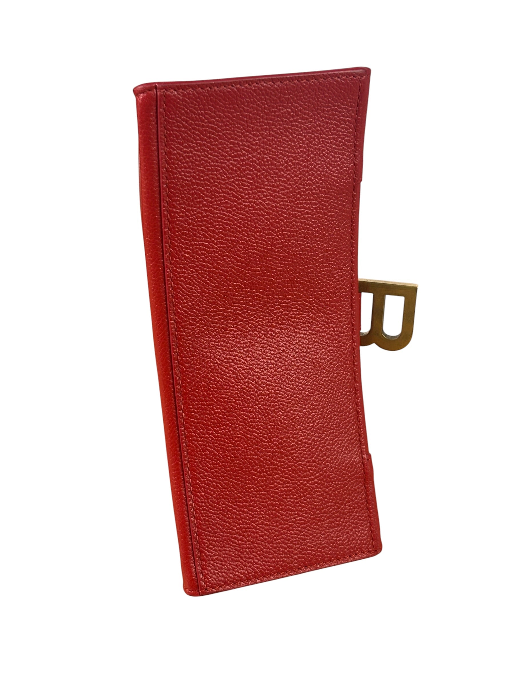 Balenciaga Red Leather Hourglass Small Two-Way Bag