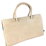Loewe Vintage Floral Print Suede Handbag