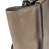 Prada Neutral Taupe Glace Calf Twin Pocket Two-Way Tote