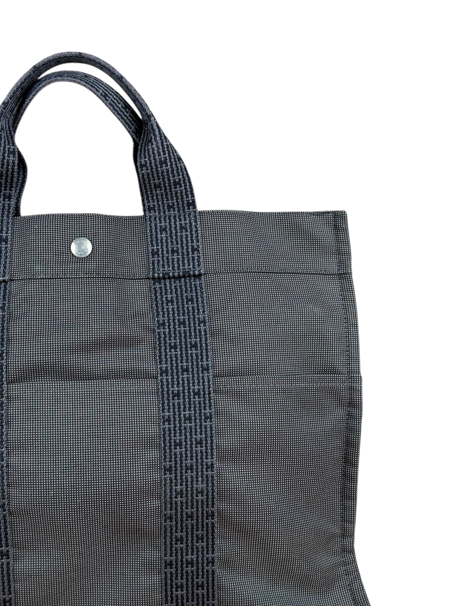 Hermes Herline Canvas Tote Grey