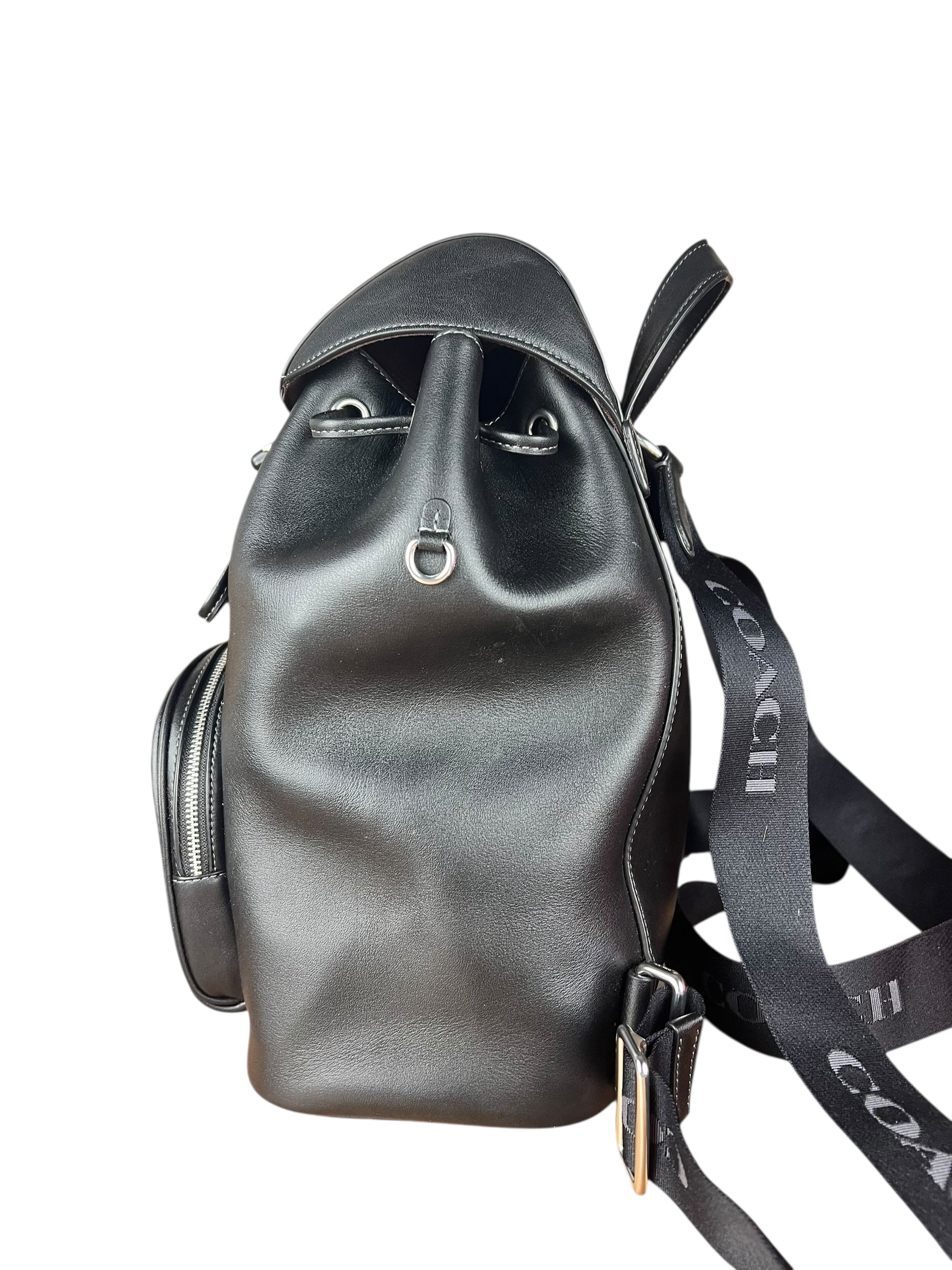Coach Leather Pace Backpack Black