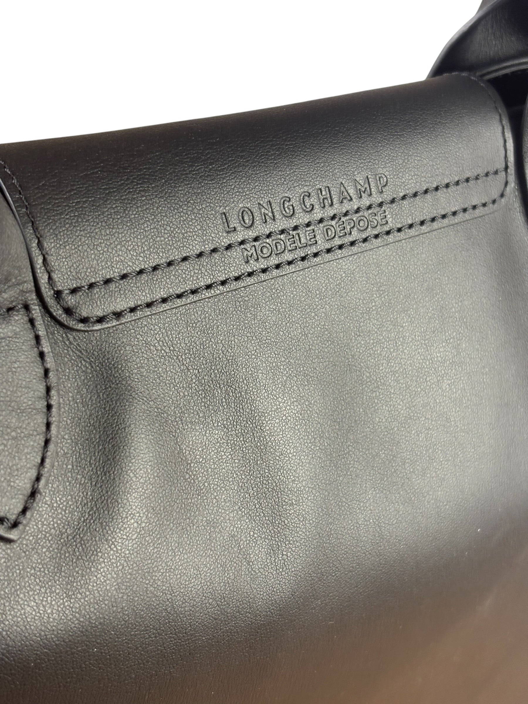 Longchamp Black Leather Le Pliage Xtra Medium Tote