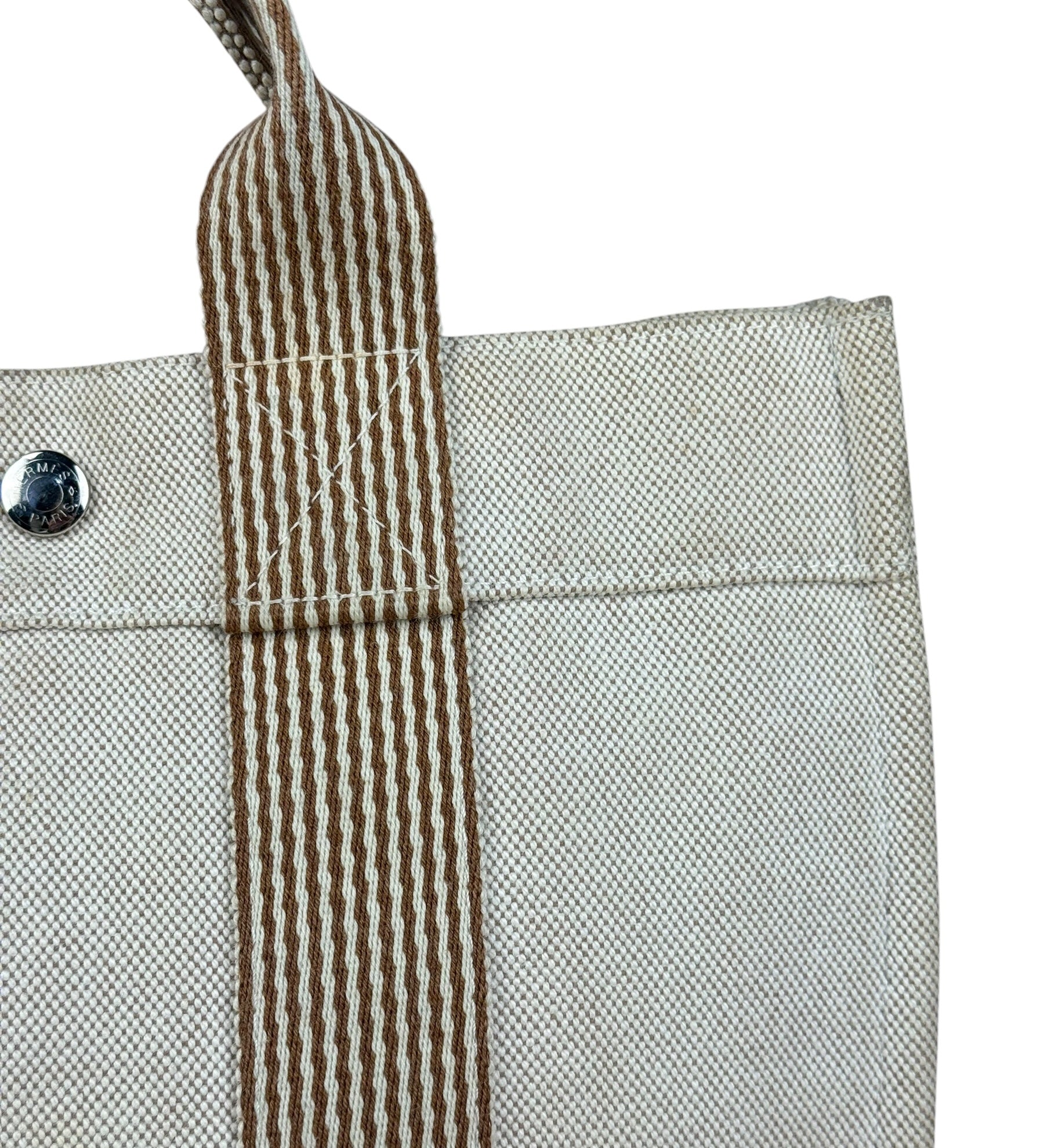 Hermes Beige Canvas Fourre-Tout PM Tote Bag