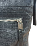 Balenciaga Black Leather Moto City Clutch Pouch