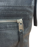 Balenciaga Black Leather Moto City Clutch Pouch