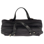 Burberry Black Leather Trim Canvas Pouch Bag