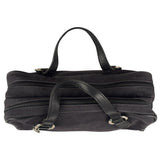 Burberry Black Leather Trim Canvas Pouch Bag