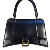 Balenciaga Black Leather Hourglass Handbag