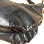 Coach Black Poppy Liquid Gloss Leather Storypatch Hobo Bag