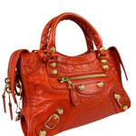 Balenciaga Red Leather Mini City Bag