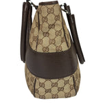 Gucci Brown Leather Trim GG Supreme Shoulder Bag
