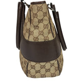 Gucci Brown Leather Trim GG Supreme Shoulder Bag