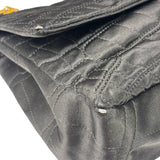 Chanel Black Matelasse Silk Double Flap Bag 2006