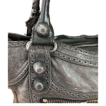 Balenciaga Dark Grey Covered Brogues City Bag