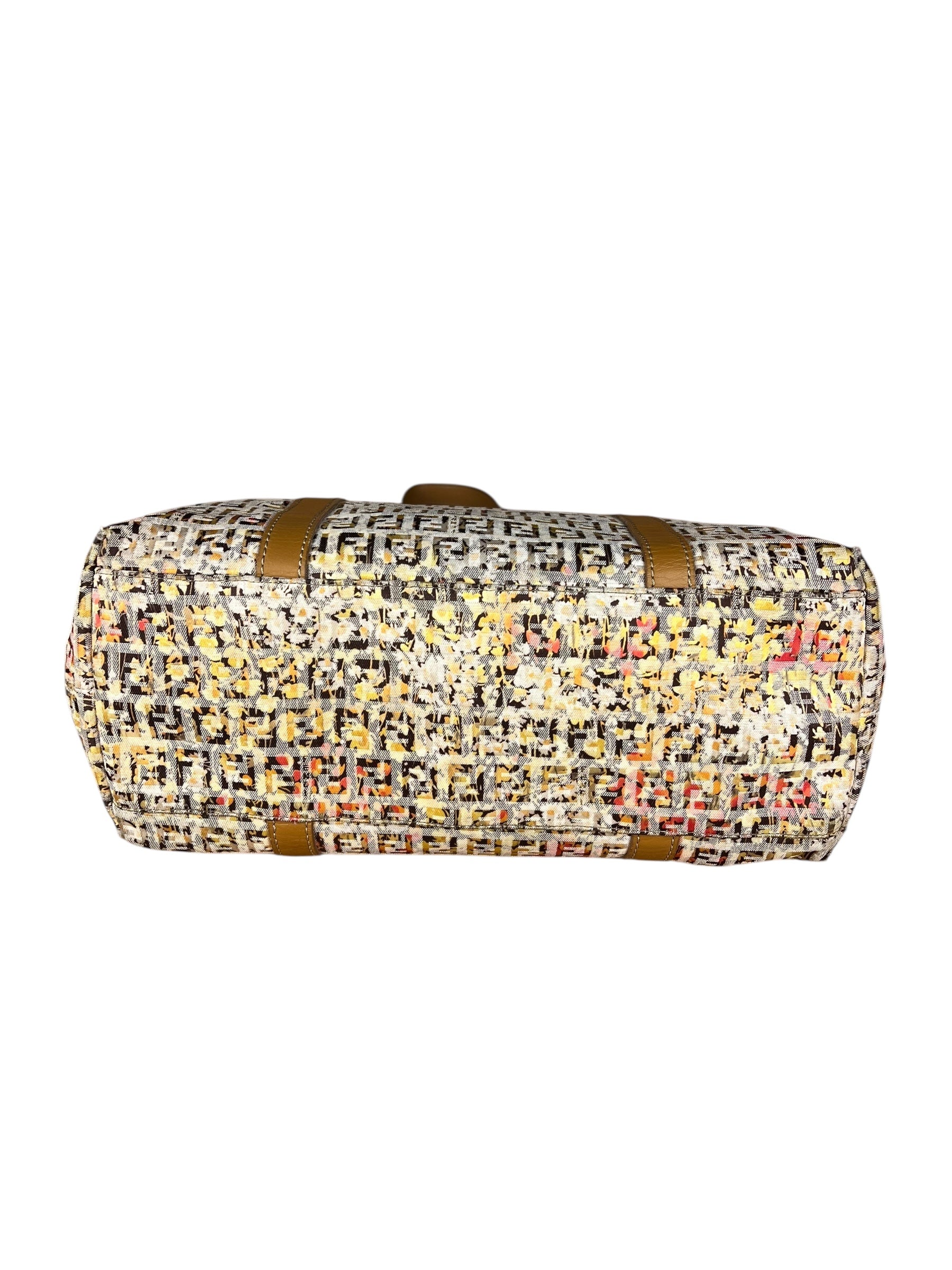 Fendi FF Floral Zucchino Shoulder Tote