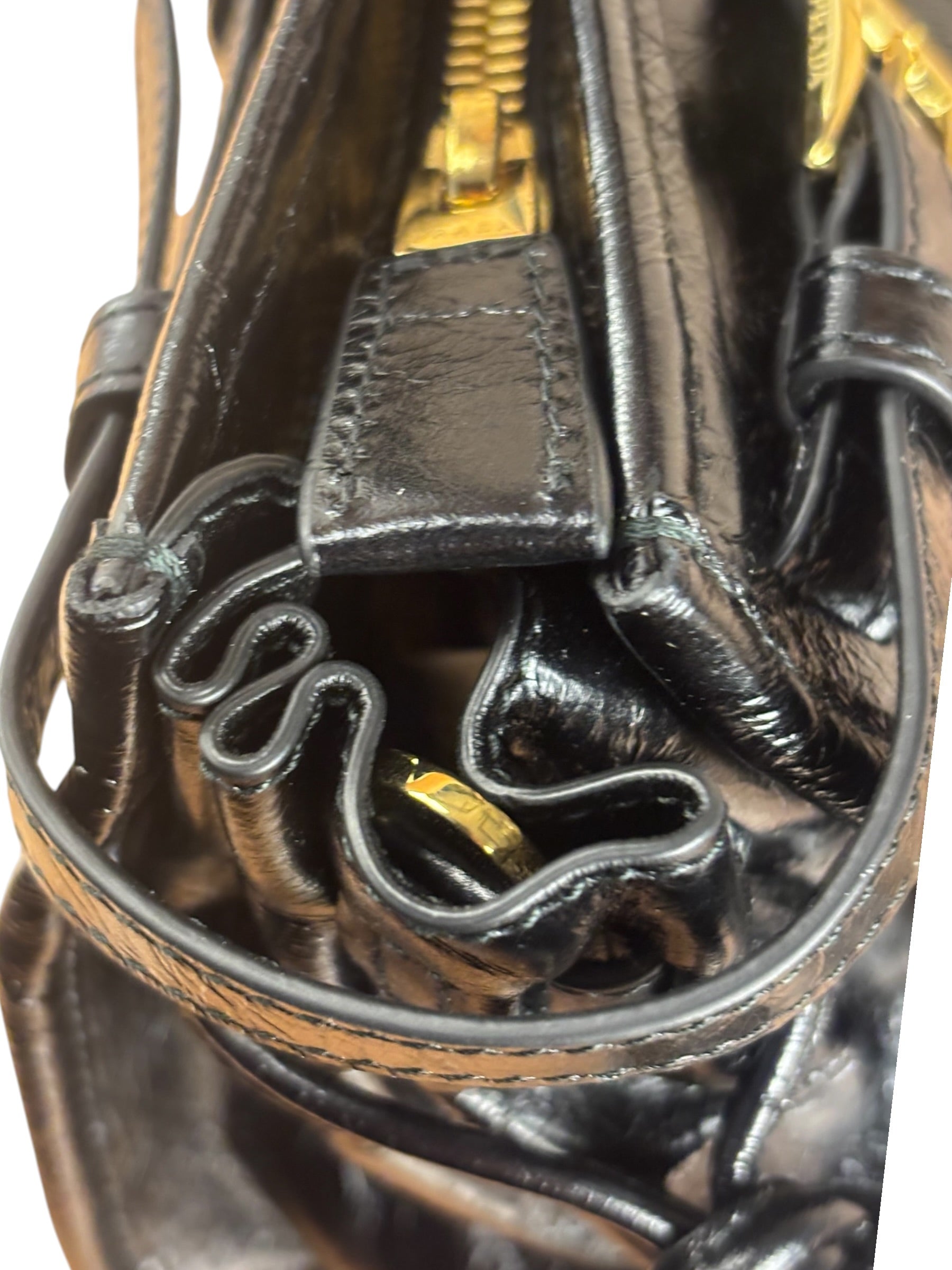 Prada Calfskin Bonnie Shoulder Bag Black