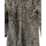 Vintage Brown Fox Fur Collar Persian Lamb Long Coat