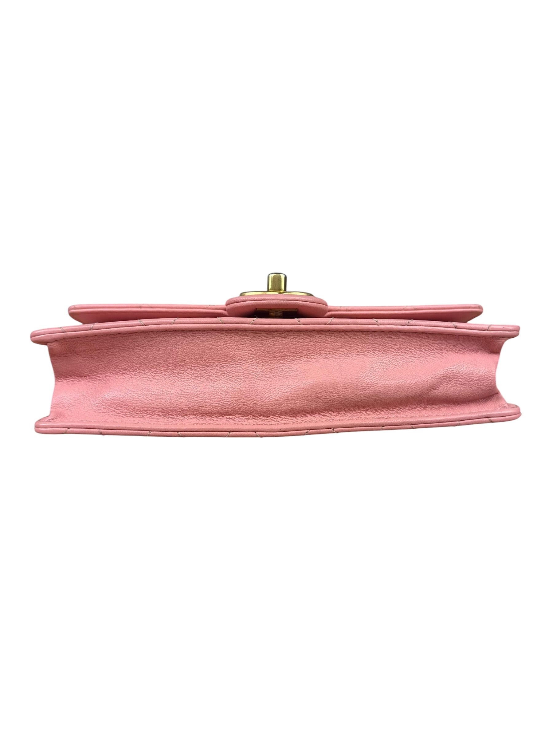 Chanel Pink Quilted Leather Pearl Chain Flap Bag 2019