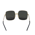 Gucci GG0414S Square Metal Frame Mirrored Lenses Sunglasses