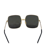 Gucci GG0414S Square Metal Frame Mirrored Lenses Sunglasses