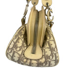 Christian Dior Vintage Monogram Flower Frame Satchel Hand Bag