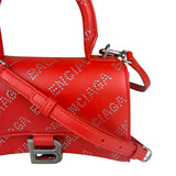 Balenciaga Red Leather Hourglass XS Rhinestones Two-Way Bag