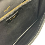YSL Bicolor Quilted-Suede Shearling Gaby Shoulder Bag