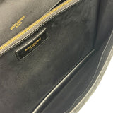 YSL Bicolor Quilted-Suede Shearling Gaby Shoulder Bag