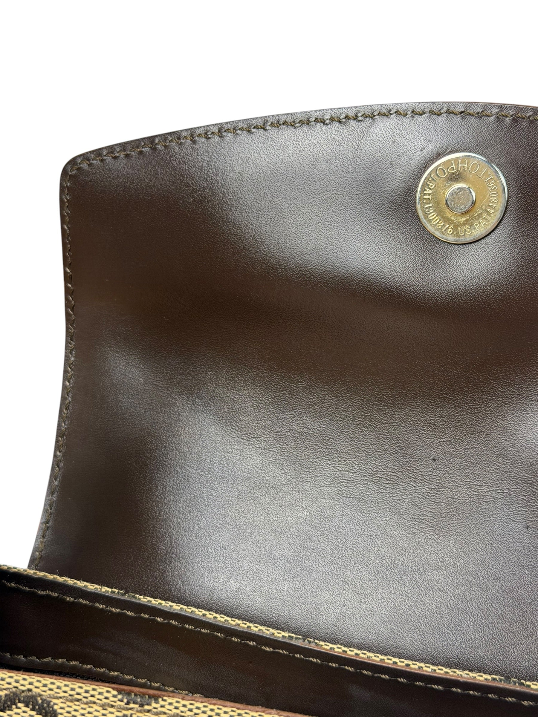 Celine Brown Leather Trim C Macadam Hobo Bag