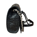 Balenciaga Black Croc Embossed Le City Clutch