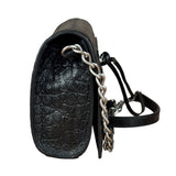 Balenciaga Black Croc Embossed Le City Clutch
